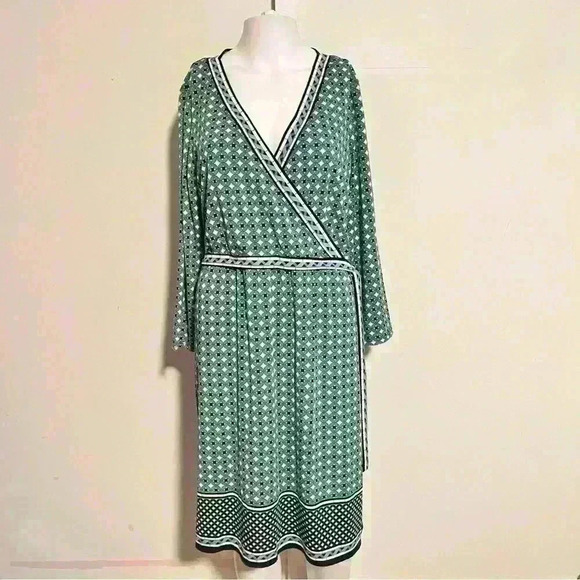 Max Studio Green Blue Geometric Dress - Picture 1 of 11